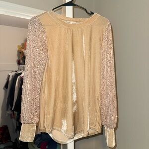 Mystree Velvet Top in Tan